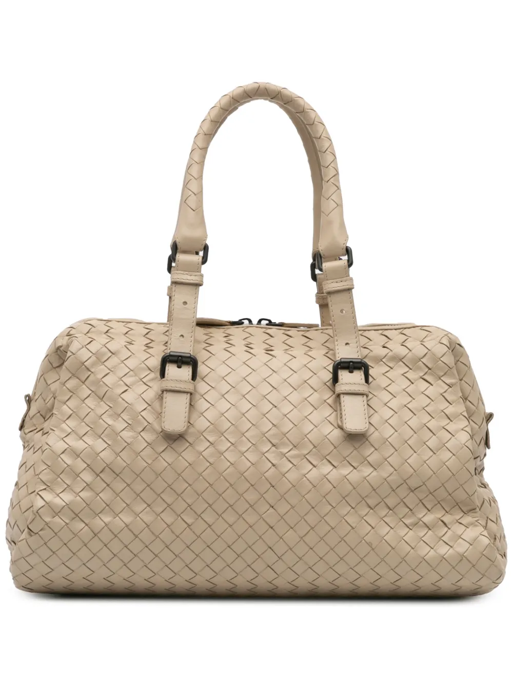 Bottega Veneta Pre-Owned 2012-2024 ナッパ イントレチャート ボストンバッグ - ブラウン Bottega Veneta Pre-Owned 2012-2024 ナッパ イントレチャート ボストンバッグ - ブラウン