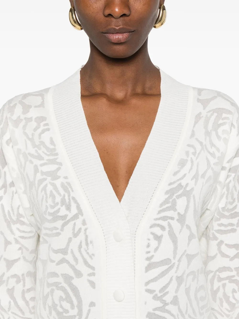Ermanno Scervino Vest met bloemen-jacquard Beige