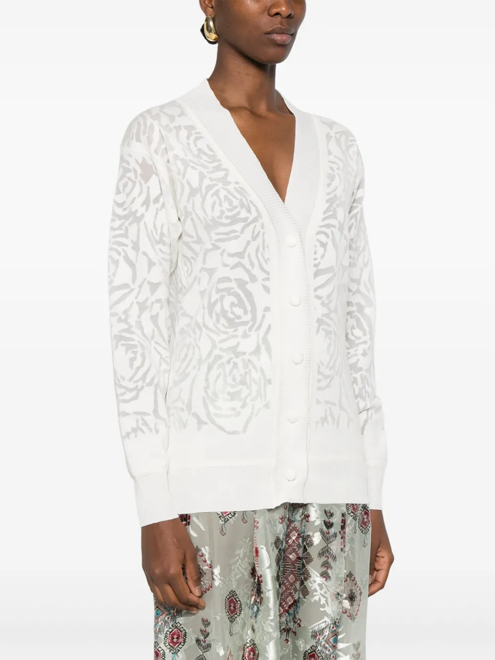 Ermanno Scervino Vest met bloemen-jacquard Beige