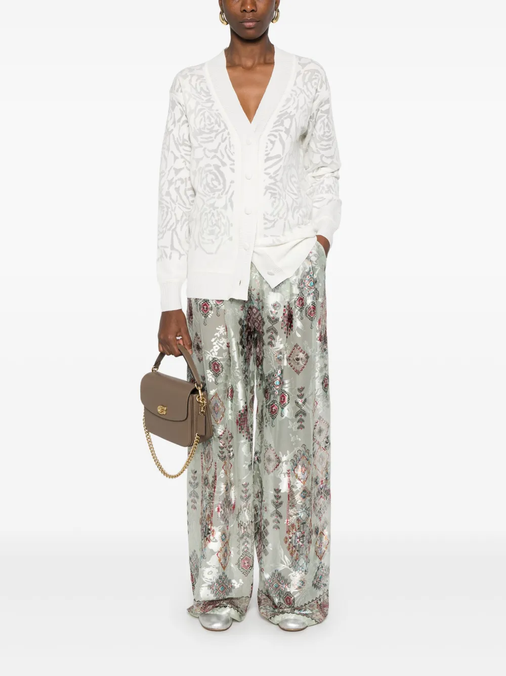Ermanno Scervino Vest met bloemen-jacquard Beige