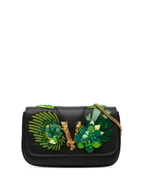 Versace Pre-Owned 2000-2024 Embellished Leather Virtus crossbody bag