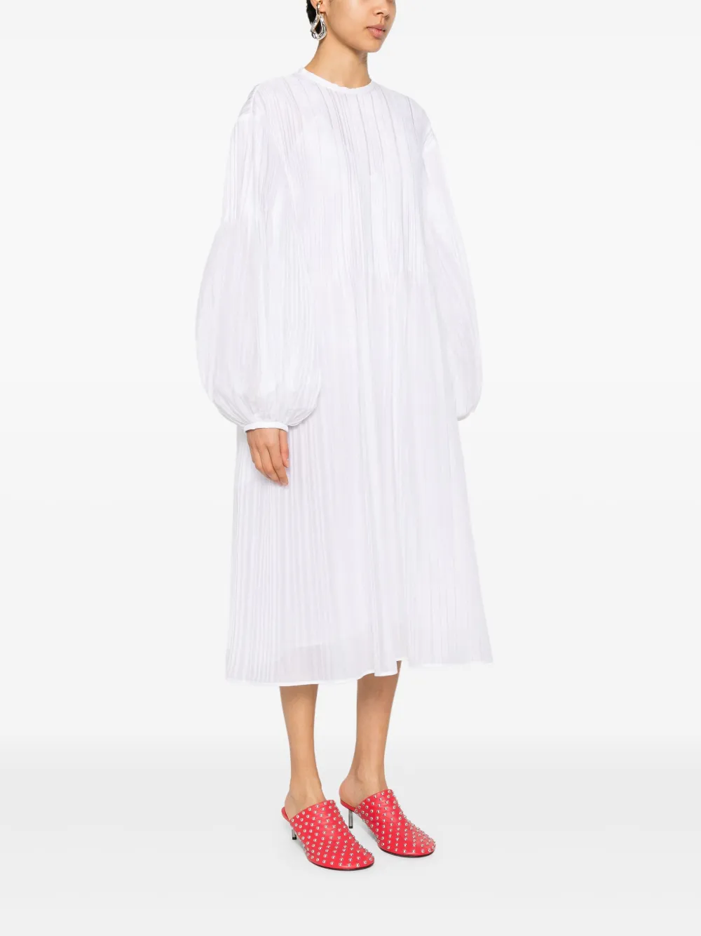 Jil Sander Plissé jurk Wit