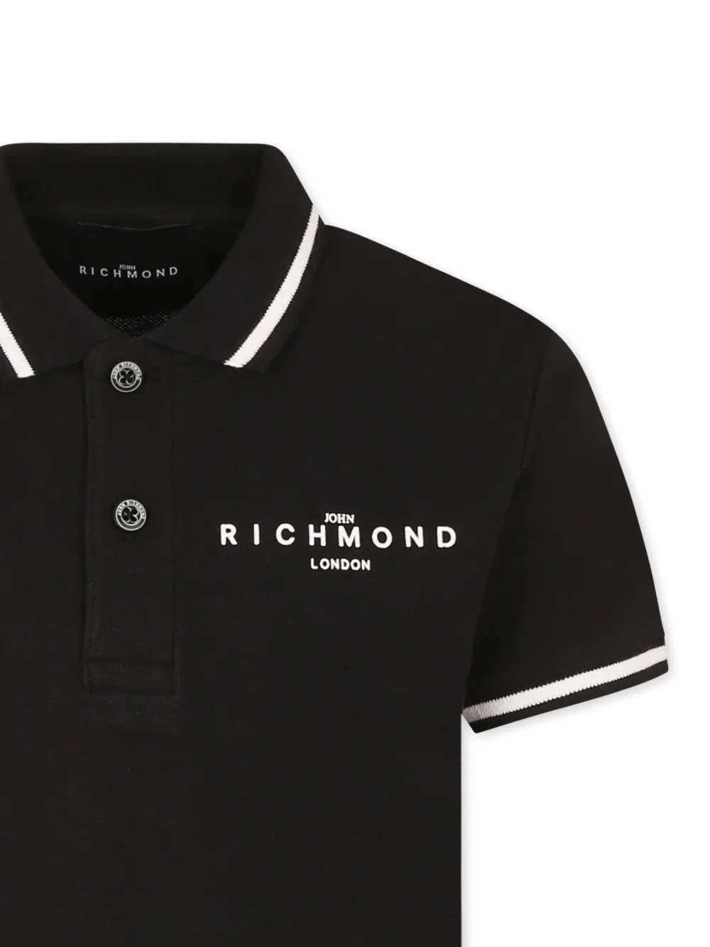 John Richmond Junior Poloshirt met logoprint Zwart