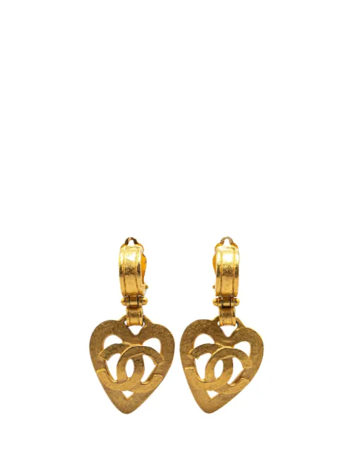Boucles d'oreilles cœur à fermoir clip (1995) - CHANEL Pre-Owned - Modalova
