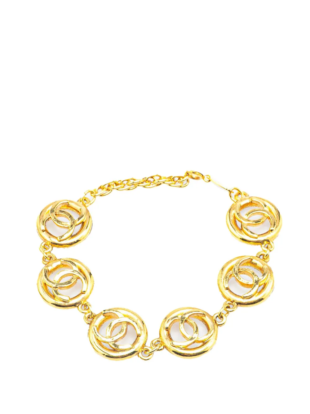 CHANEL Pre-Owned Bracciale a catena CC placcato oro 1983