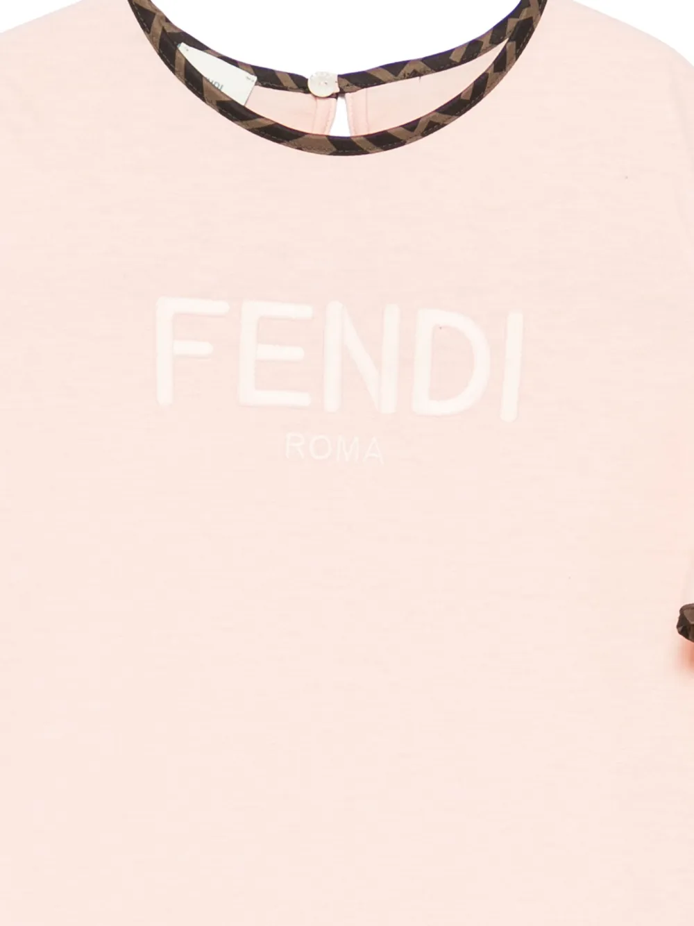 Fendi Kids Jurk met geborduurd logo Roze