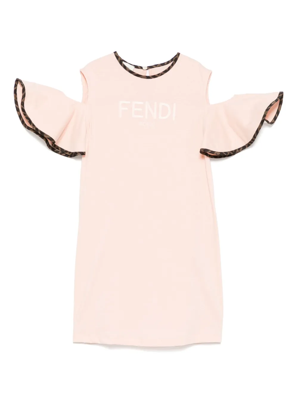 Fendi Kids Jurk met geborduurd logo Roze