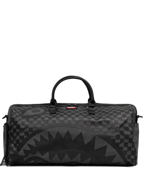 Sprayground Hangover shark-motif check-patterned duffle bag