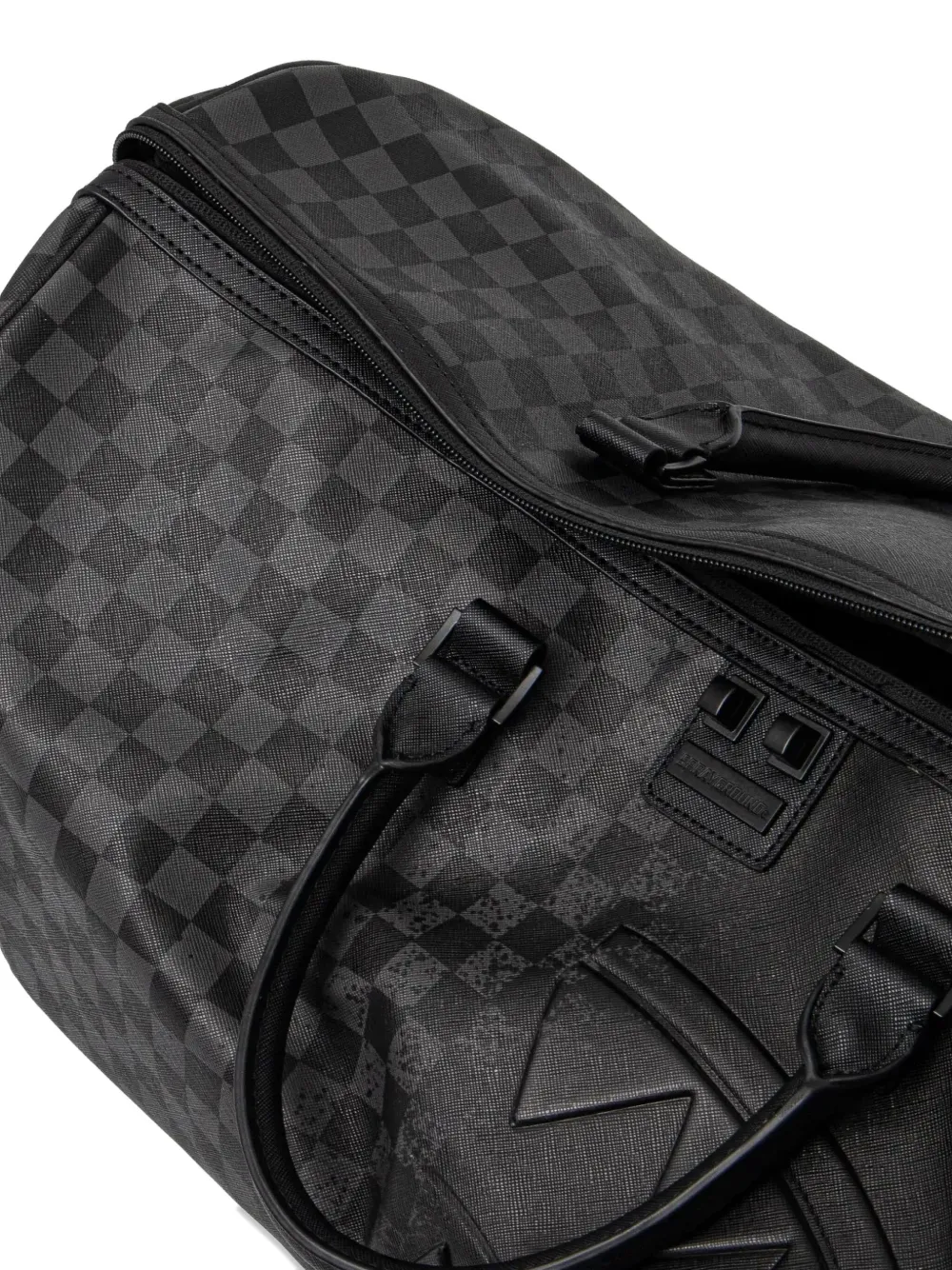 Sprayground Geruite duffeltas met haaienpatroon Zwart