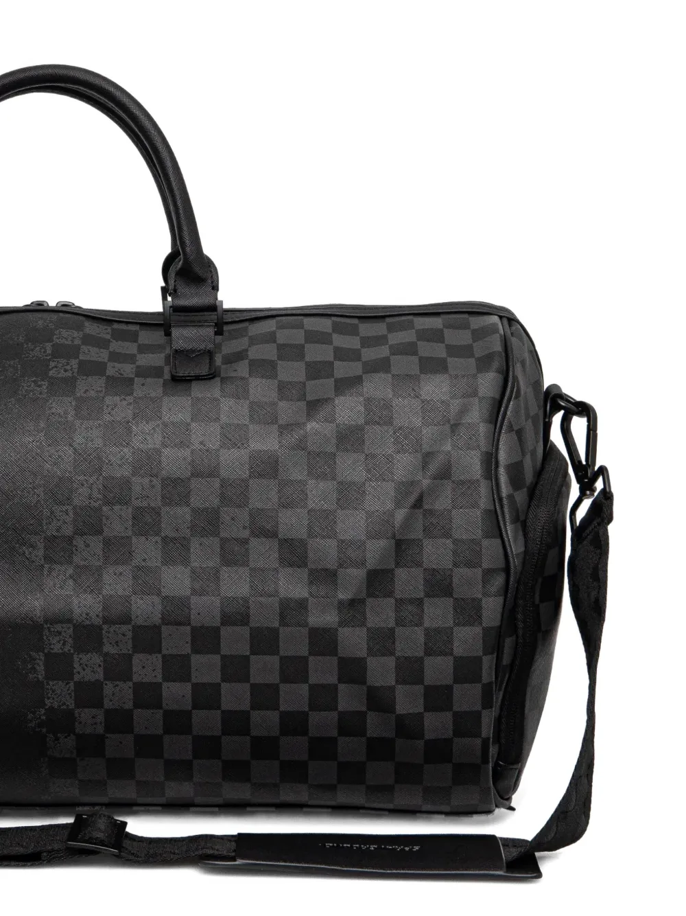 Sprayground Geruite duffeltas met haaienpatroon Zwart