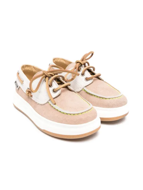 MSGM Kids zapatos top sider de gamuza