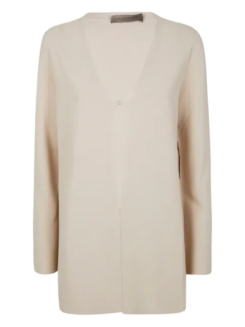 D.Exterior oversized V-neck cardigan