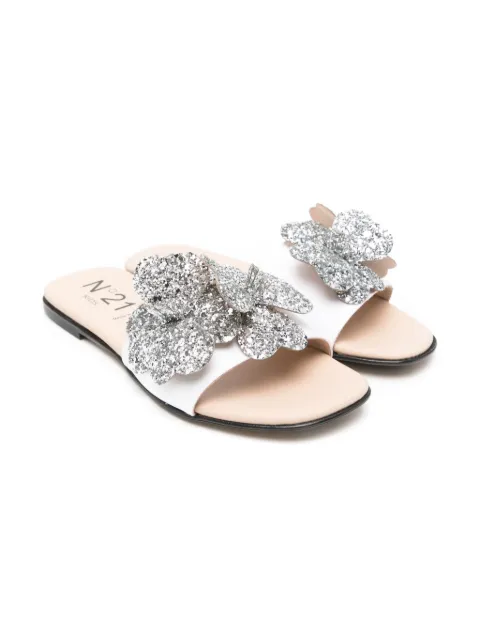 Nº21 Kids sandalias planas con lentejuelas