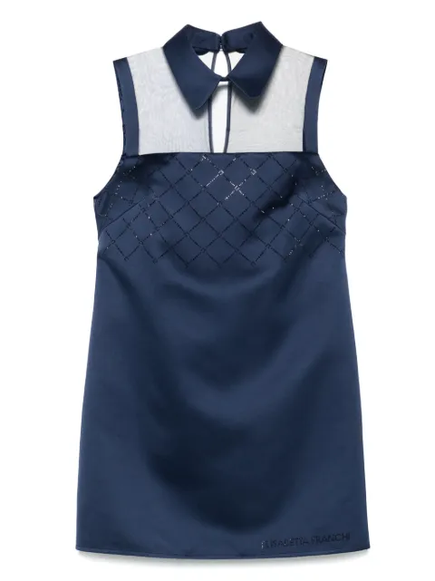Elisabetta Franchi rhinestones satin mini dress
