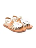 Pom D'api floral-appliqué sandals - Gold