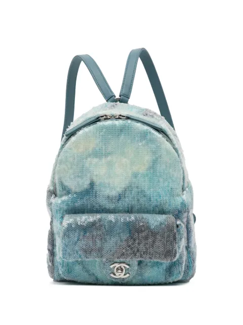 CHANEL Pre-Owned 2018 Mini Sequins and Lambskin Waterfall backpack