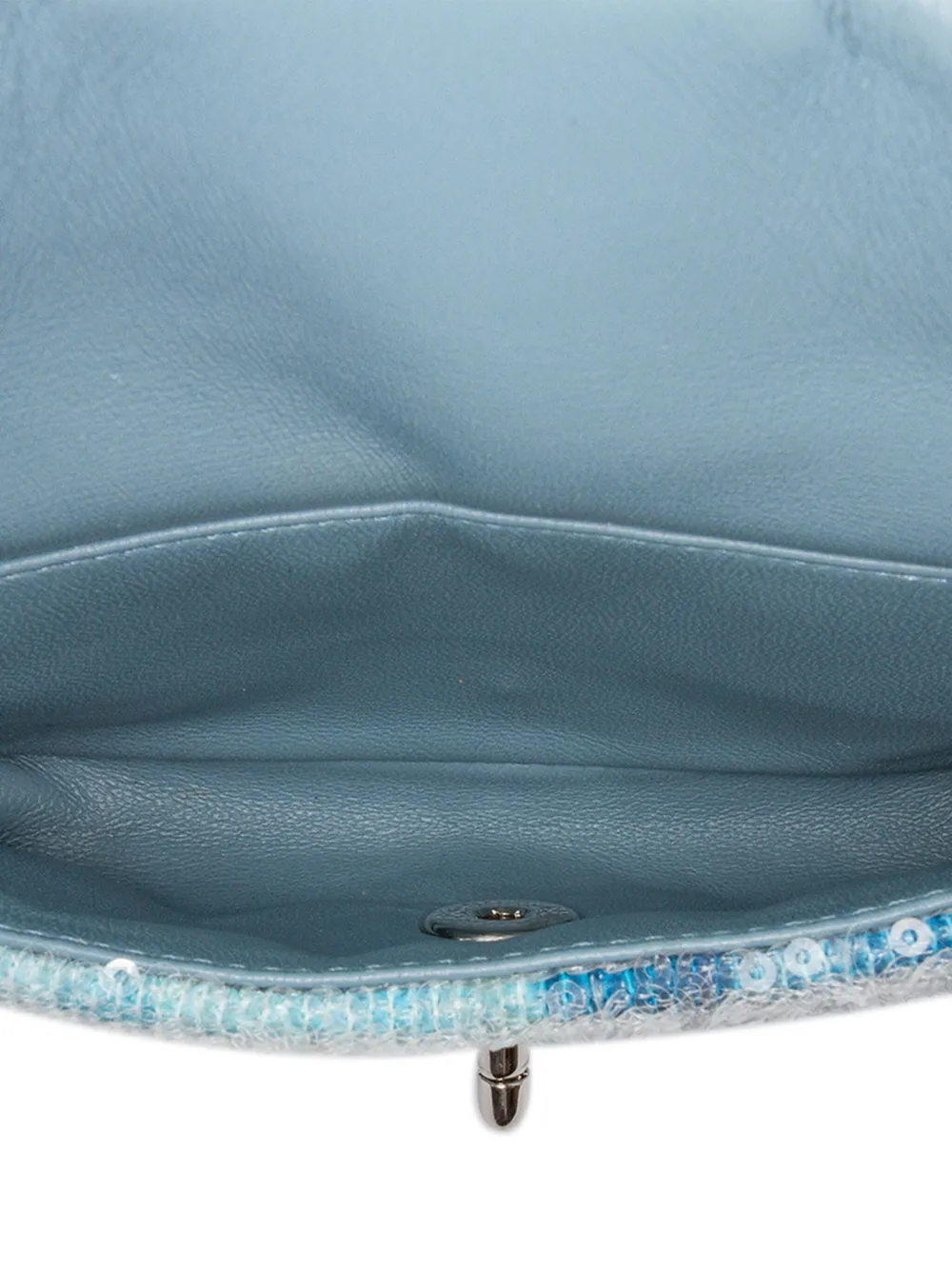 Pre-owned Chanel 2018 Mini Sequins And Lambskin Waterfall Backpack In Blue