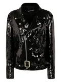 Junya Watanabe sequinned biker jacket - Black