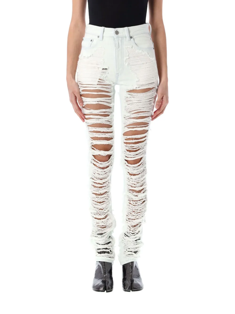 MM6 Maison Margiela distressed skinny jeans - Blu