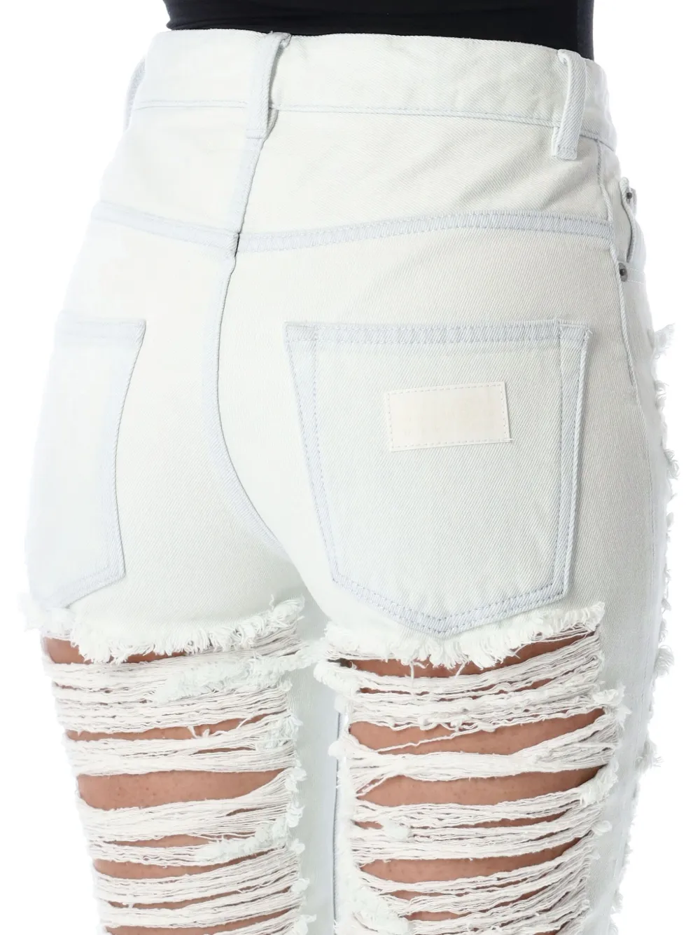 MM6 Maison Margiela Skinny jeans met gerafeld effect Blauw