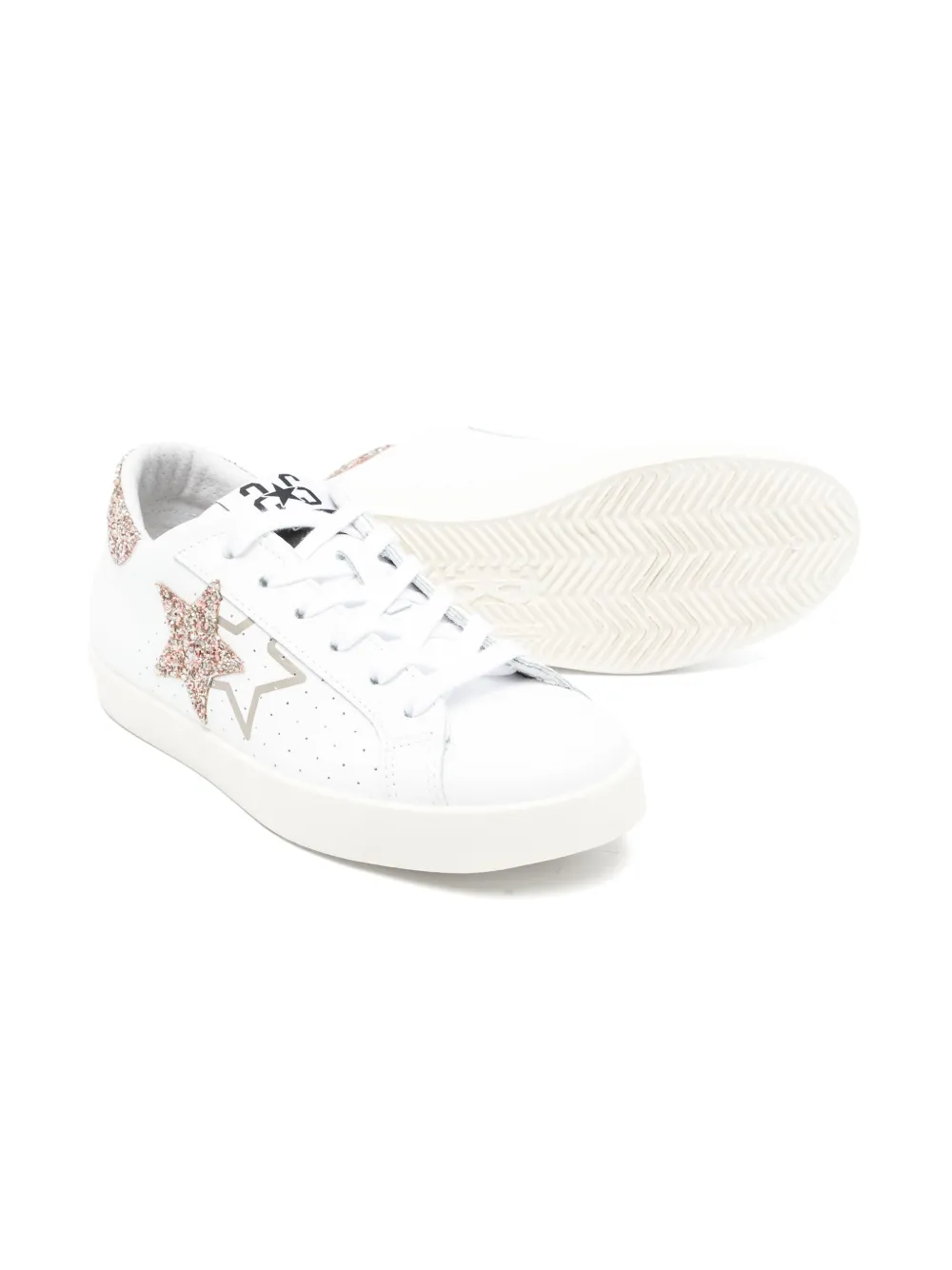 2 Star Kids leather sneakers White