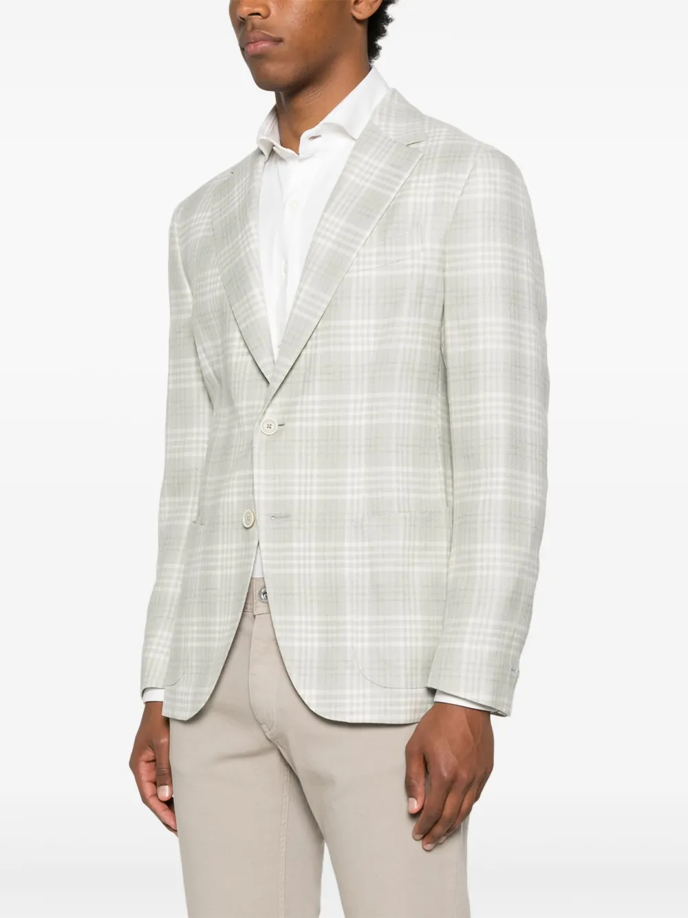 Eleventy Geruite blazer Groen