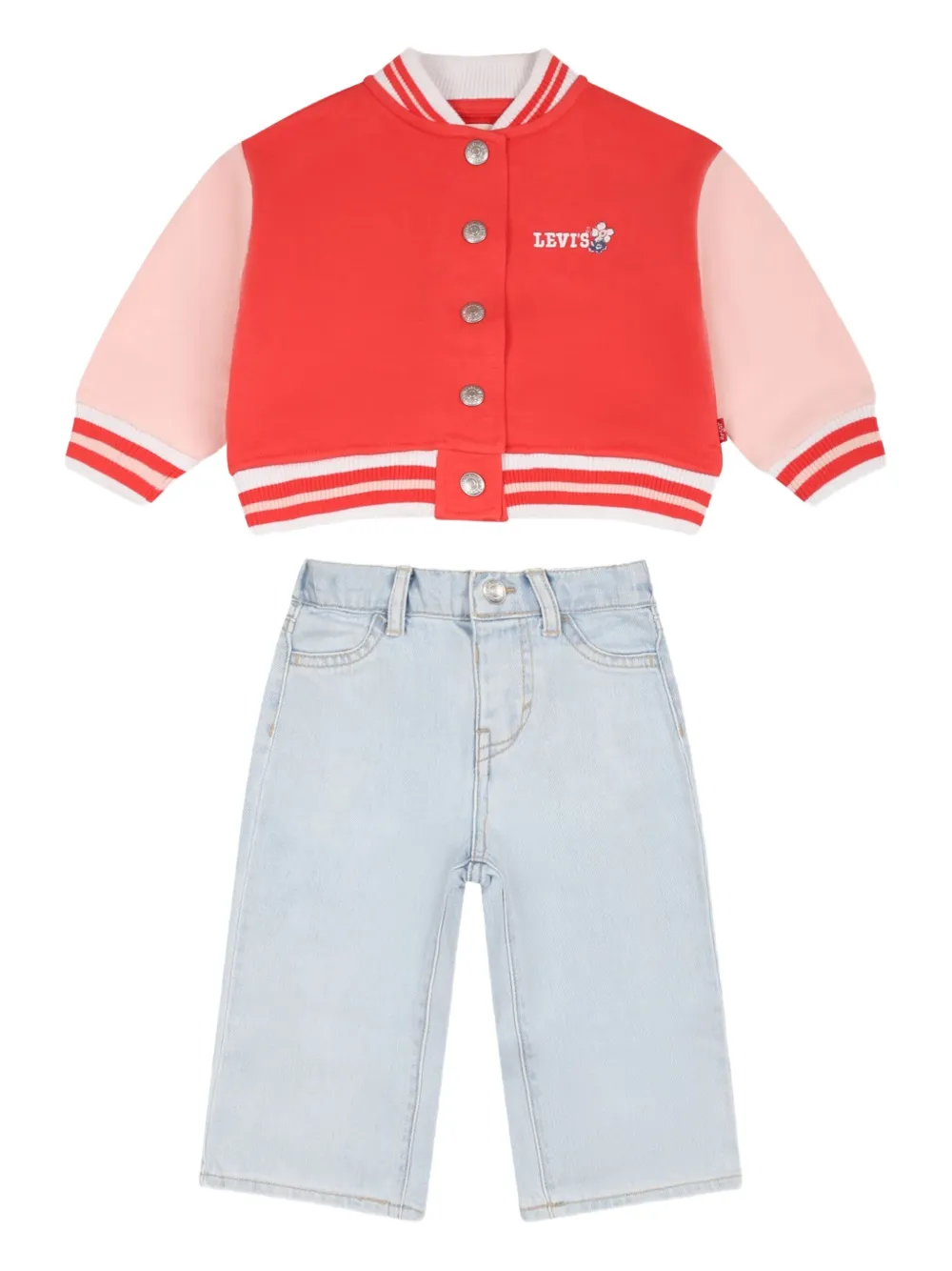 Levi's Kids Bomberjack T-shirt en jeans Rood
