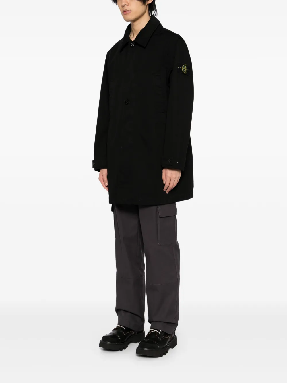 Stone Island Capospalla Lungo jas Zwart