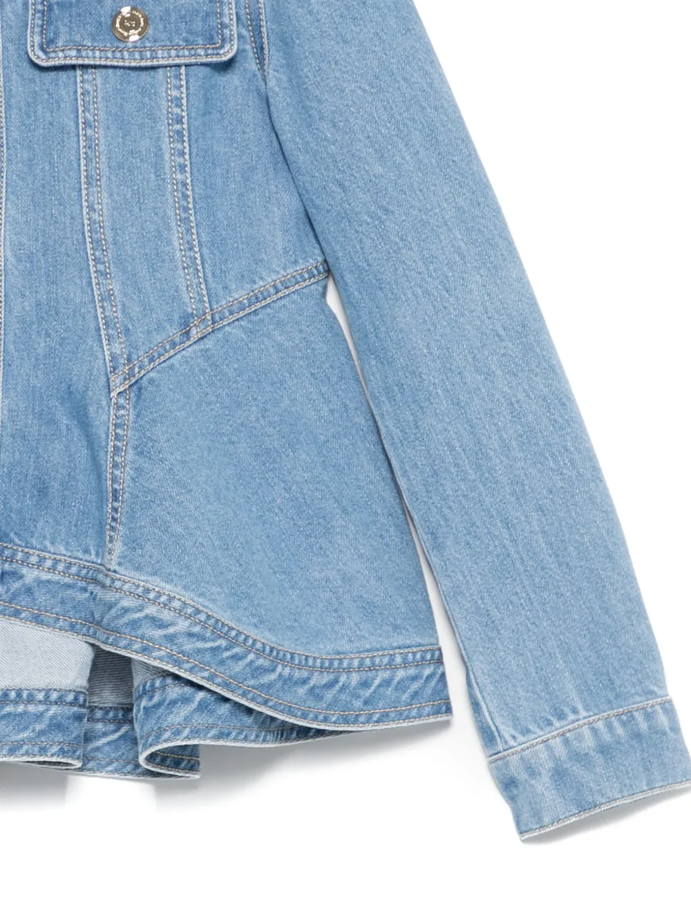 Shop Elisabetta Franchi La Mia Bambina Denim Jacket In Blue