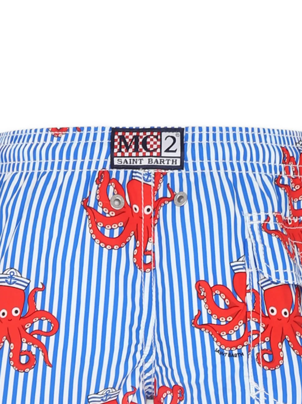 MC2 Saint Barth Kids Gestreepte zwembroek Blauw