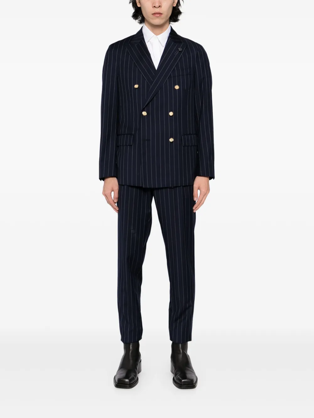 Lardini brooch-detail double breasted suit | Double  Breasted Suits | Image 2