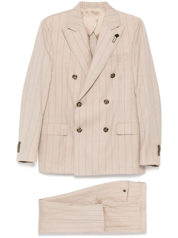 Lardini ブローチ ダブルスーツ | ニュートラル | FARFETCH JP