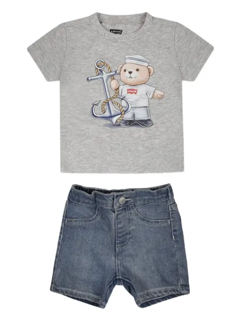 Levi's Kids set de playera y shorts con motivo Teddy Bear