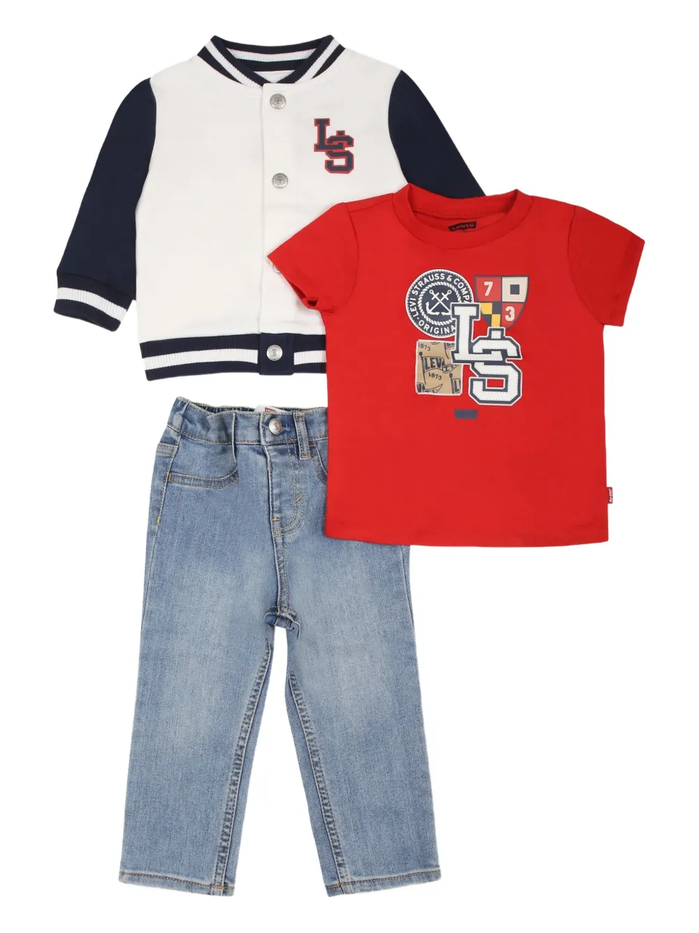 Levi's Kids ジャケット Tシャツ ジーンズ セット - ホワイト Levi's Kids ジャケット Tシャツ ジーンズ セット - ホワイト