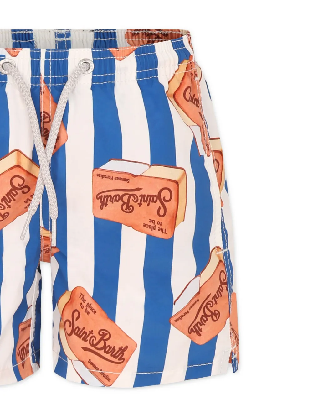 MC2 Saint Barth Kids Gestreepte zwembroek Blauw
