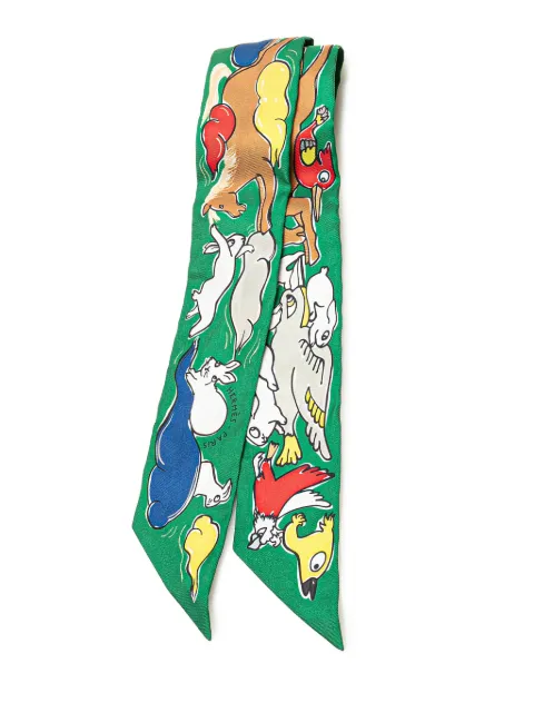 Hermès Pre-Owned 20th Century Mille et Un Lapins Twilly Seidenschal