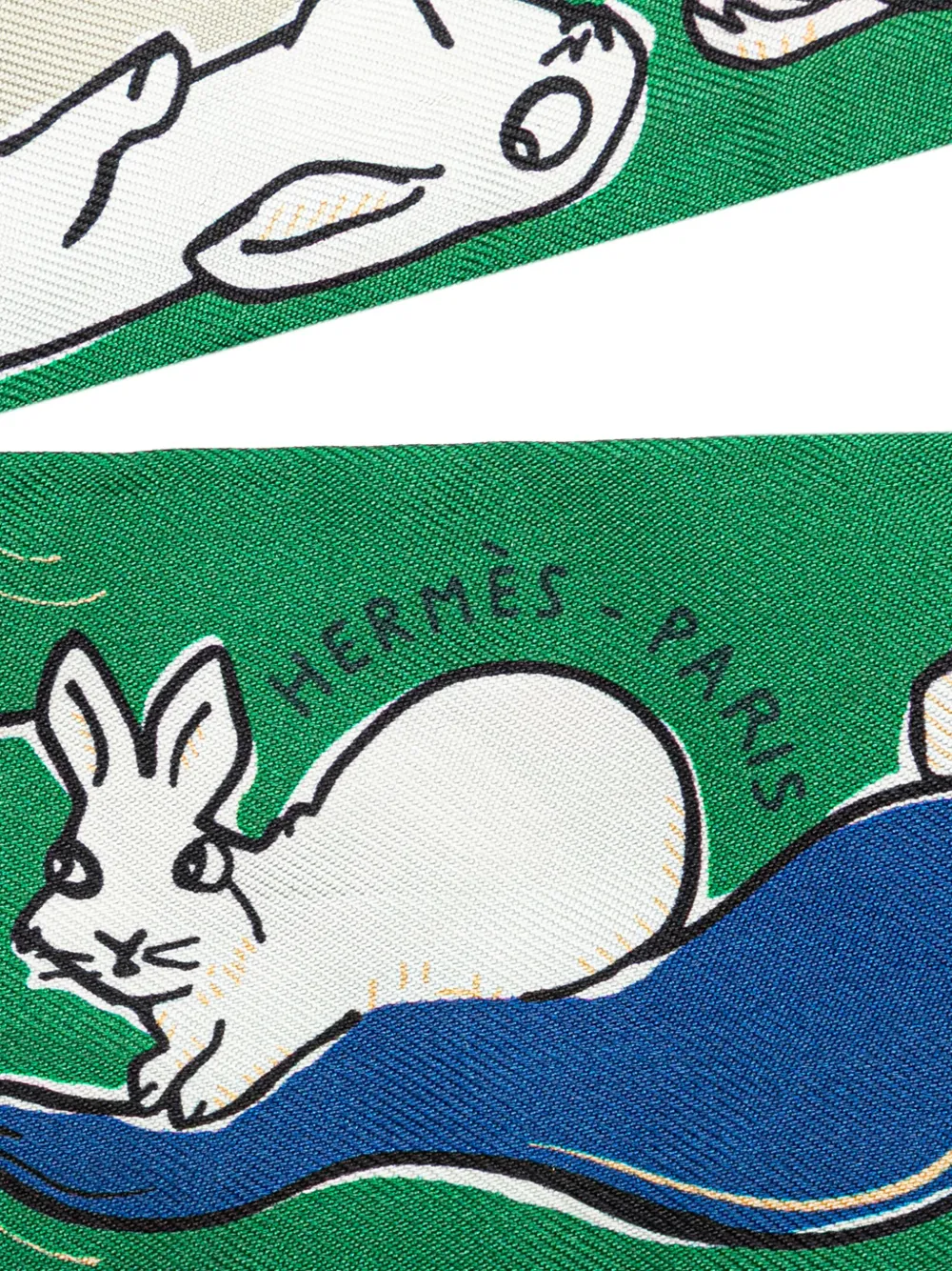 Hermès Pre-Owned foulard Mille et Un Lapins Twilly en soie 20e siècle | Image 2