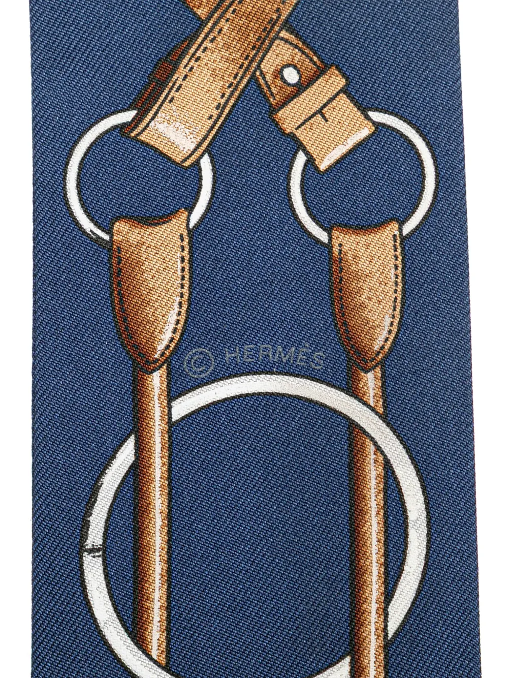 Pre-owned Hermes 20th Century Jumping Silk Twilly Scarf Scarves In Blue