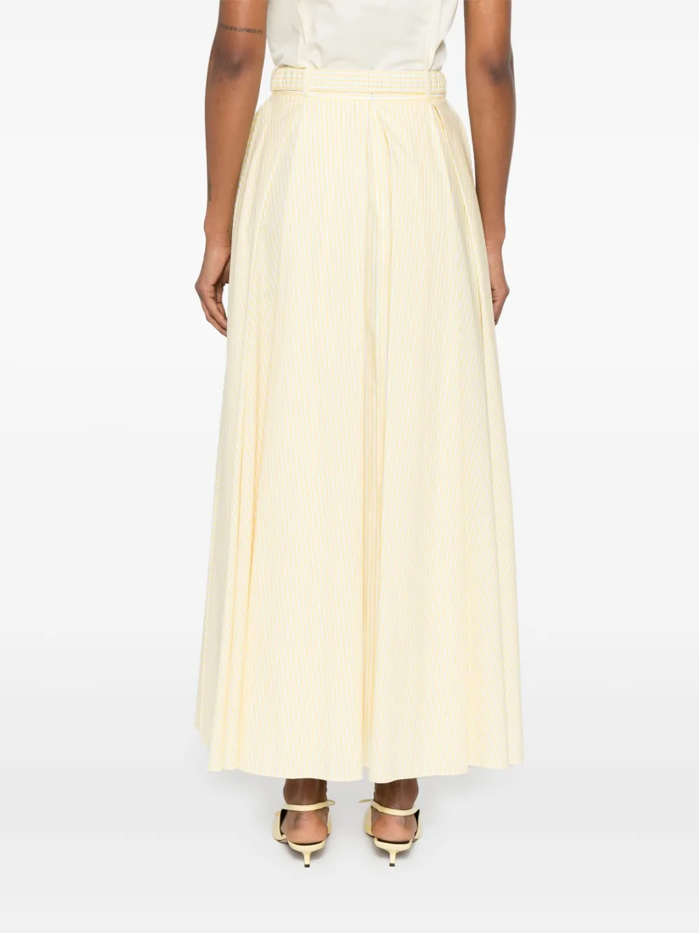 ROWEN ROSE STRIPED PLEATED SKIRT 