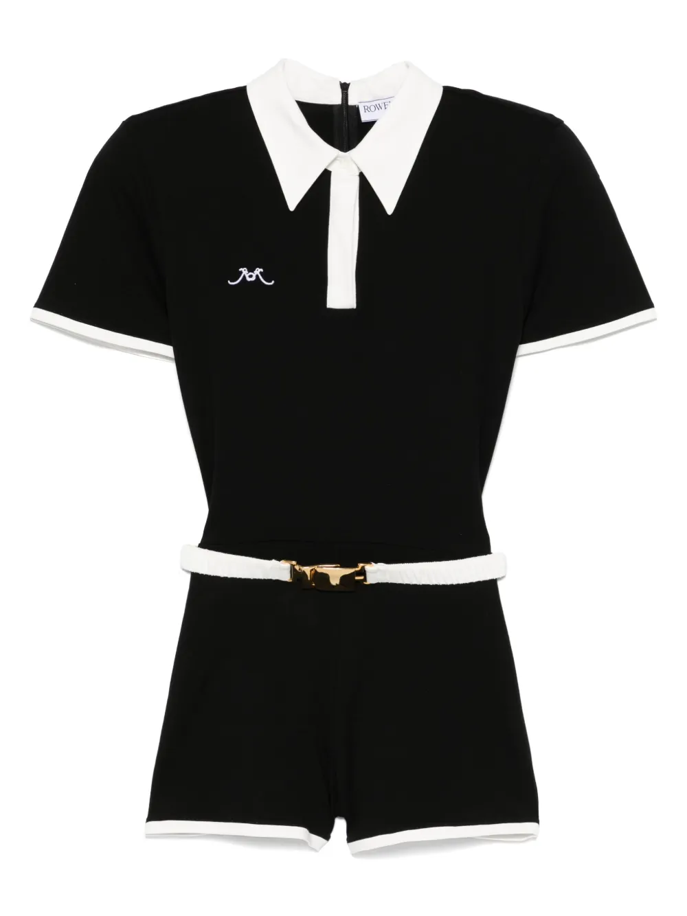 Rowen Rose Romper met borduurwerk Zwart