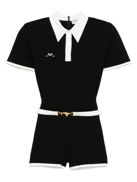 Rowen Rose logo-embroidered playsuit
