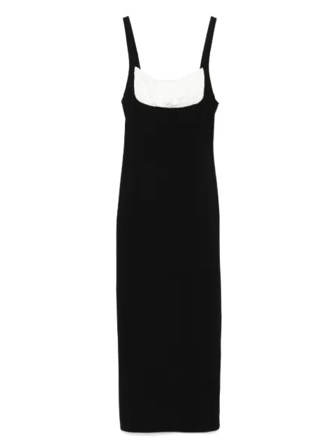 Rowen Rose vestido midi fruncido sin mangas