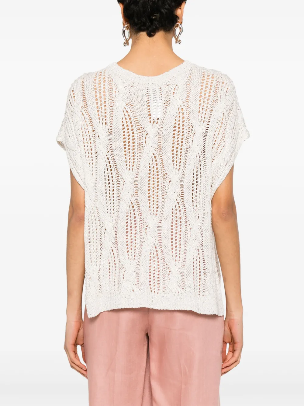 Antonelli Opengebreid vest Wit