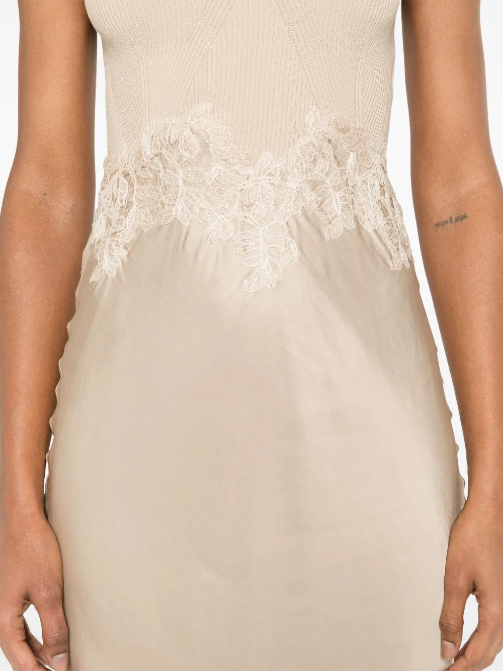 ERMANNO FIRENZE Midi-jurk met vlakken Beige
