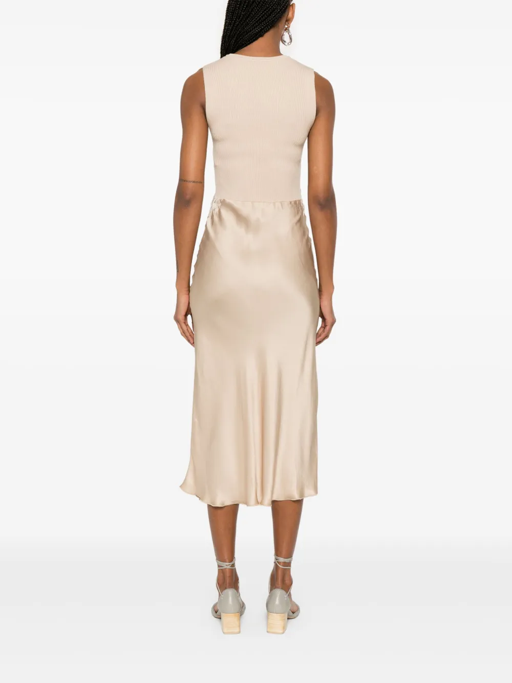 ERMANNO FIRENZE Midi-jurk met vlakken Beige