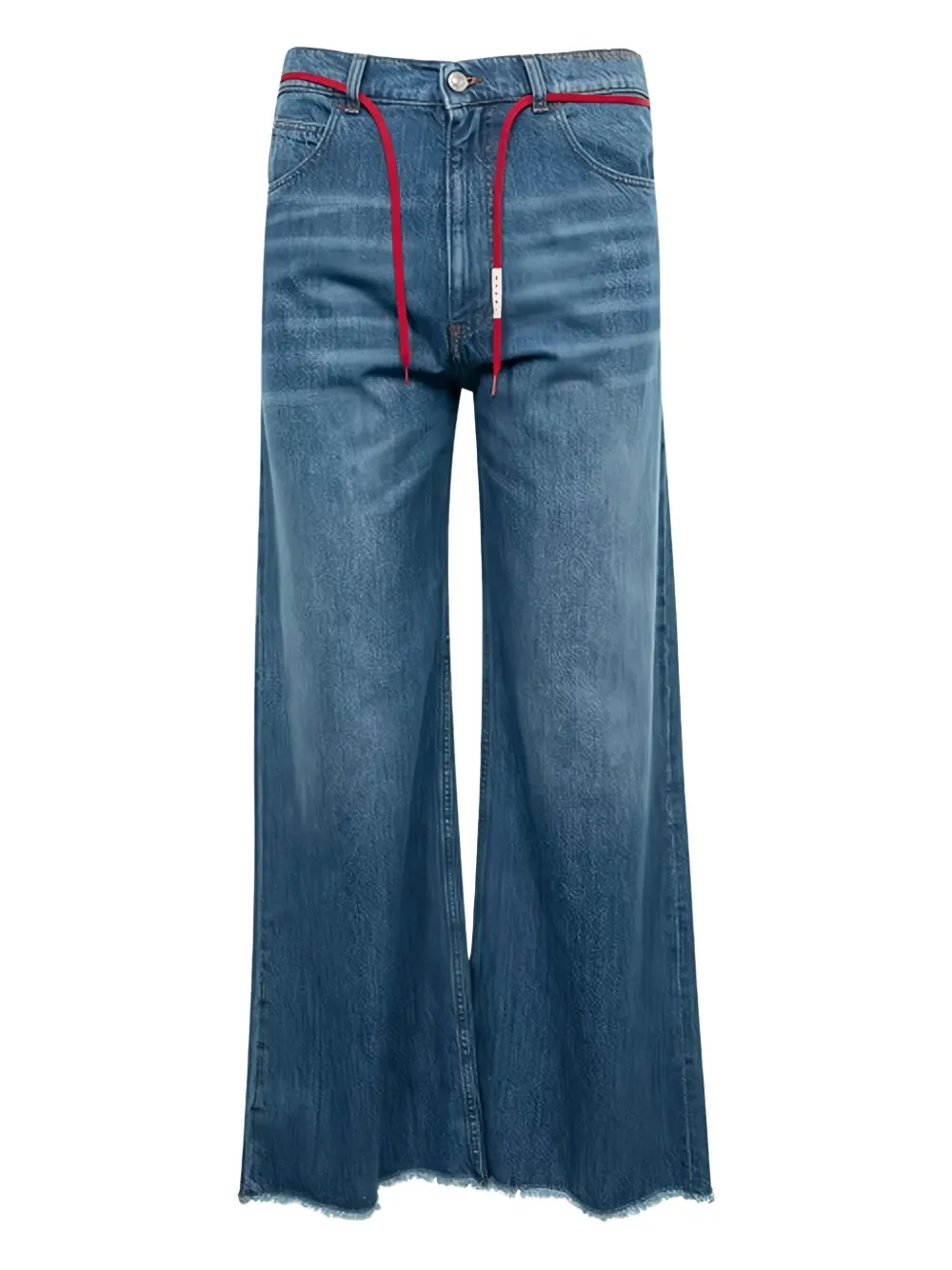 Marni frayed-hem flare jeans Blauw