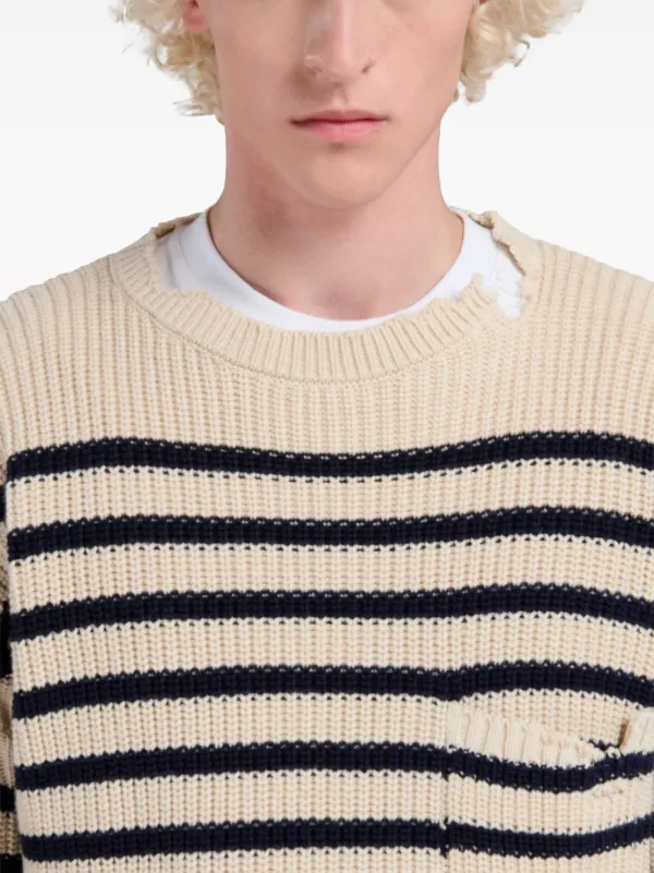 Marni Striped Virgin Wool Sweater | White | FARFETCH Marni Striped Virgin Wool Sweater | White | FARFETCH