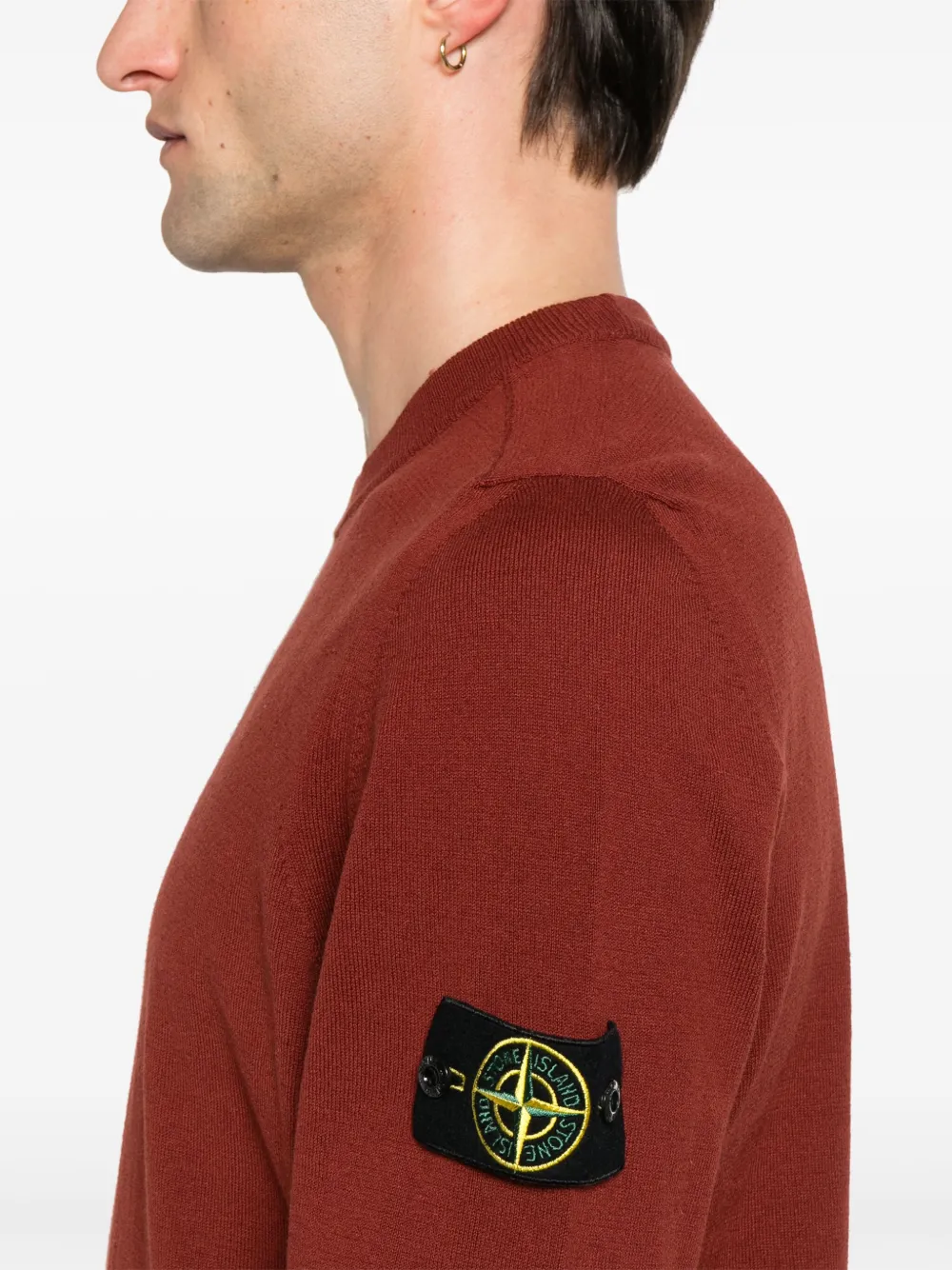 Stone Island Trui met Compass-logopatch Bruin