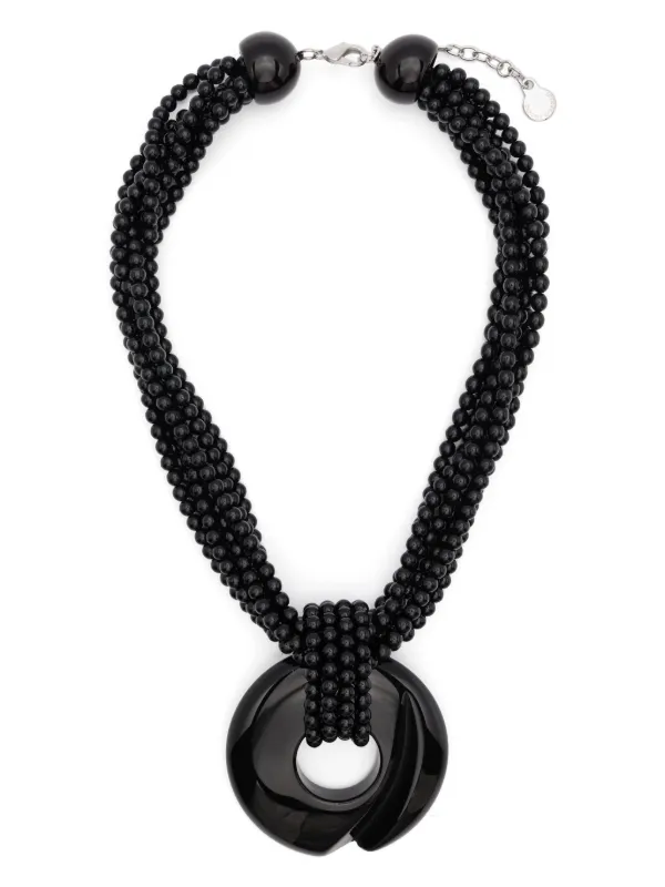 Emporio Armani Beaded Necklace Black FARFETCH ID