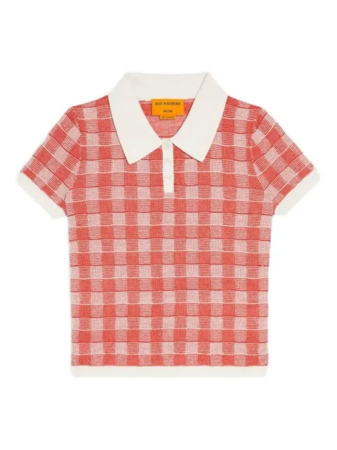 Guest In Residence playera tipo polo con motivo de cuadros gingham